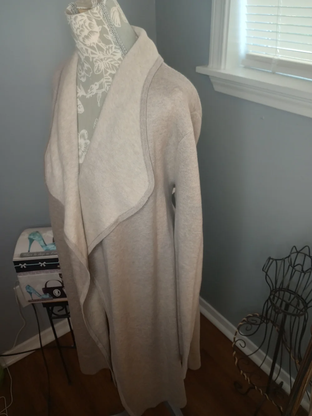 Chico's Women's Open-Front Shawl Collar Cardigan - Light Taupe